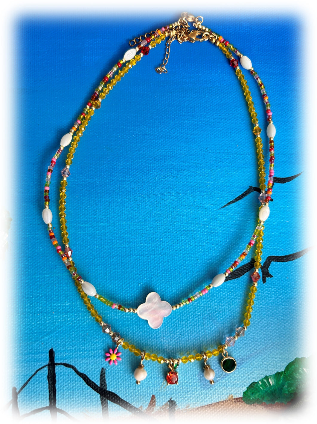 Choker Chispa Radiante, Choker en colores anaranjados y amarillos